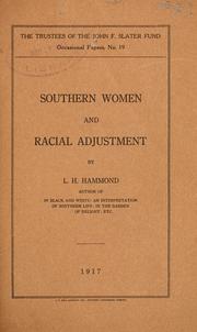 Cover of Southern women and racial adjustment by Lily Hardy Hammond