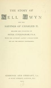 Front cover of The story of Nell Gwyn by Cunningham, Peter