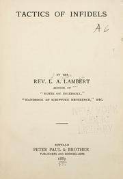 Front cover of Tactics of infidels by L. A. Lambert