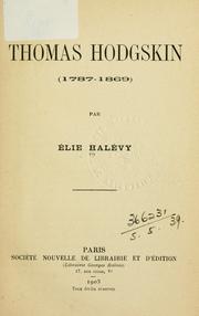 Front cover of Thomas Hodgskin (1787-1869) by Élie Halévy