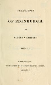 Cover of Traditions of Edinburgh by Robert Chambers