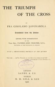 Cover of The triumph of the cross by Girolamo Savonarola