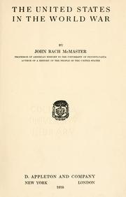 Front cover of The United States in the world war by John Bach McMaster