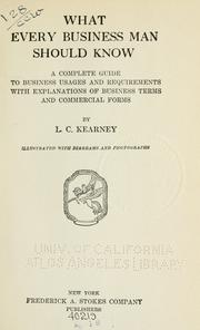 Front cover of What every business man should know by Lillian Cecilia Kearney