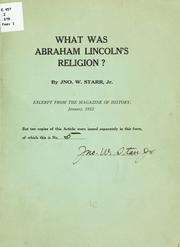 Cover of What was Abraham Lincoln's religion? by John William Starr