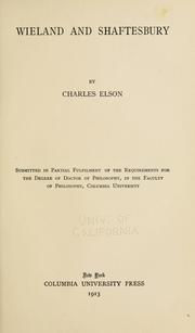 Front cover of Wieland and Shaftesbury by Charles Elson