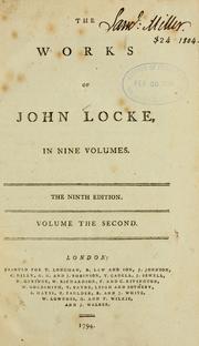 Front cover of The works of John Locke by John Locke