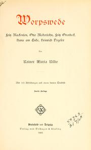 Front cover of Worpswede by Rainer Maria Rilke