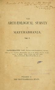 Front cover of The archaeological survey of Mayurabhanja by Nagendranath Vasu