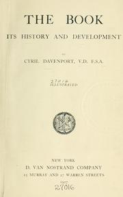 Front cover of The book, its history and development by Cyril Davenport