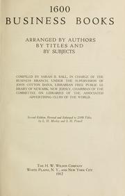 Cover of 1600 business books; arranged by authors, by titles and by subjects by Newark, N. J. Free public library. Business branch.