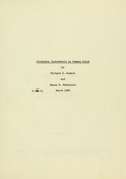 Front cover of Corporate investments in common stock by Richard S. Ruback