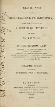 Cover of Elements of mechanical philosophy by John Robison