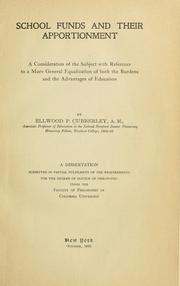 Front cover of School funds and their apportionment by Cubberley, Ellwood Patterson