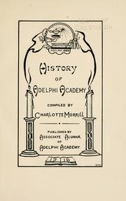 Front cover of History of Adelphi Academy by Charlotte Morrill