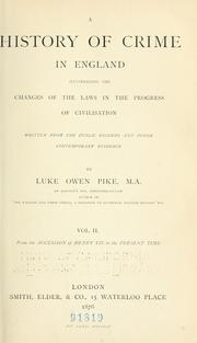 Front cover of A history of crime in England by Luke Owen Pike