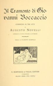 Front cover of Il tramonto di Giovanni Boccaccio by Augusto Novelli