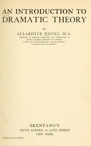 Front cover of The Theory of Drama by Allardyce Nicoll