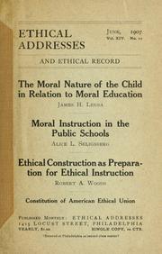 Cover of The moral nature of the child in relation to moral education by James H. Leuba