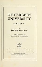 Front cover of Otterbein university, 1847-1907 by Henry Garst