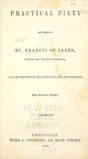 Cover of Practical piety by Francis de Sales