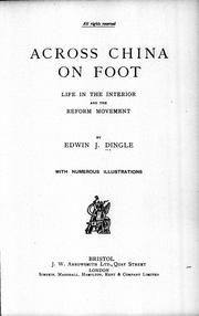 Cover of Across China on foot by Edwin John Dingle