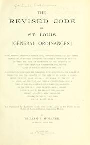 Front cover of The revised code of St. Louis (General ordinances) by Saint Louis (Mo.)
