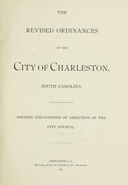 Front cover of The revised ordinances of the city of Charleston, South Carolina by Charleston (S.C.)