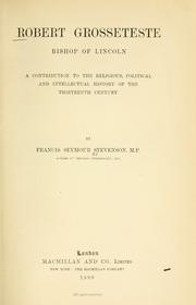 Front cover of Robert Grosseteste, bishop of Lincoln by Stevenson, Francis Seymour