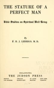 Front cover of The stature of a perfect man by Peter Hugh James Lerrigo