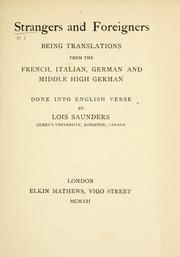Cover of Strangers and foreigners by Lois Saunders
