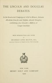 Front cover of The Lincoln-Douglas debates by Abraham Lincoln