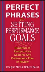 Front cover of Perfect phrases for setting performance goals by Douglas Max