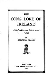Front cover of The song lore of Ireland by Redfern Mason