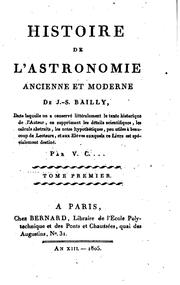 Cover of Histoire de l'astronomie ancienne et moderne by Jean Sylvain Bailly