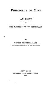Cover of Philosophy of mind by Ladd, George Trumbull