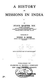 Cover of A history of missions in India by Richter, Julius