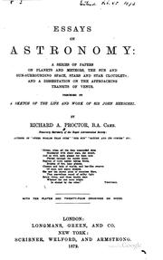 Cover of Essays on astronomy by Richard A. Proctor