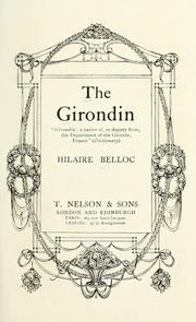 Front cover of The Girondin by Hilaire Belloc