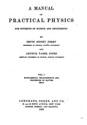 Front cover of A Manual of Practical Physics: For Students of Science and Engineering by Ervin Sidney Ferry