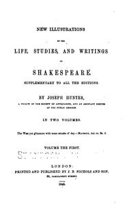 Cover of New illustrations of the life, studies, and writings of Shakespeare by Joseph Hunter