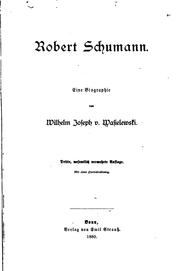 Cover of Robert Schumann by Wilhelm Joseph von Wasielewski