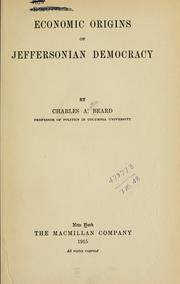 Cover of Economic origins of Jeffersonian democracy by Charles Austin Beard