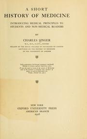 Front cover of A short history of medicine by Charles Joseph Singer