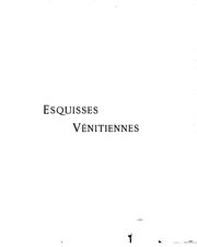 Cover of Esquisses vénitiennes by Henri de Régnier