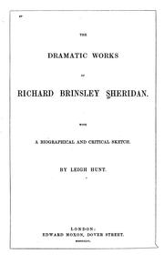 Cover of Plays by Richard Brinsley Sheridan
