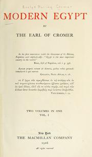 Front cover of Modern Egypt by Evelyn Baring Earl of Cromer