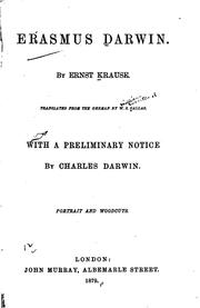 Cover of Erasmus Darwin by Krause, Ernst