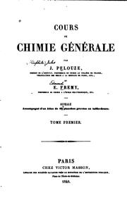 Cover of Cours de chimie générale by Théophile-Jules Pelouze