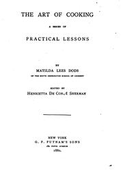 Front cover of The art of cooking by Matilda Lees Dods